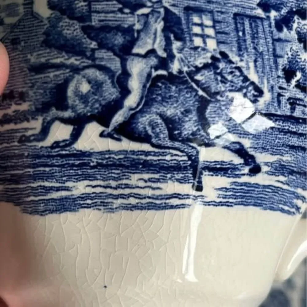 Pair of Liberty Blue, Old North Church, Tea Cups and Saucers